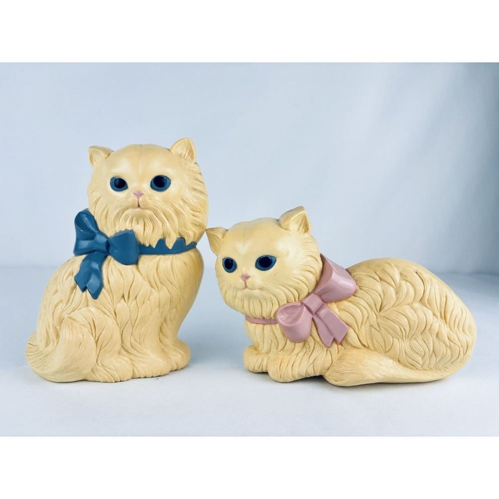 Set (2) Vintage 1980s Home Interiors Kittens/cats Wall Décor Art Plaques Retro